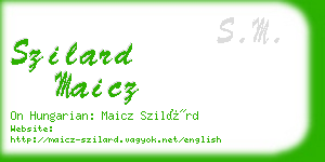 szilard maicz business card